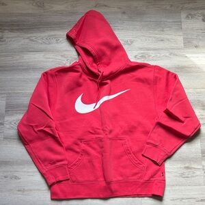 Nike Hoodie in Bright Red/pink with White Swoosh